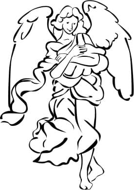 Nativity Angel in Black and White