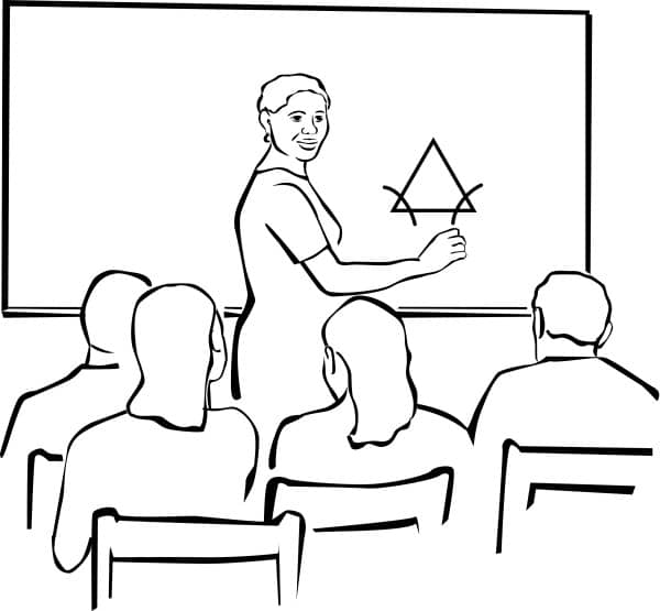 teacher teaching a class clipart