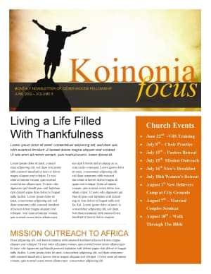 Arms Of Worship Church Newsletter