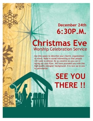 Christmas Eve Service Church Flyer