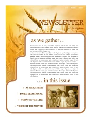 History Of Thanksgiving Newsletter Template