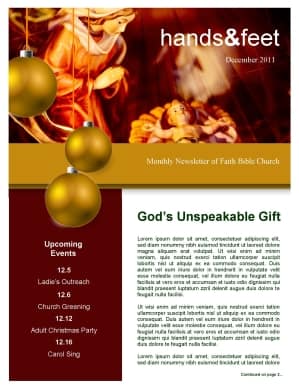 Church Newsletter Christmas