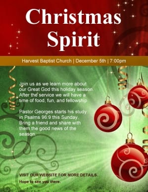 Christmas Spirit Church Flyer