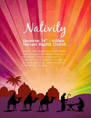 Nativity Poster Church Flyer Template