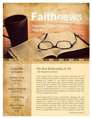 Bible Church Newsletter Template