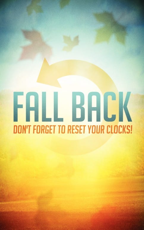 Fall Back Time Change Church Bulletin Cover