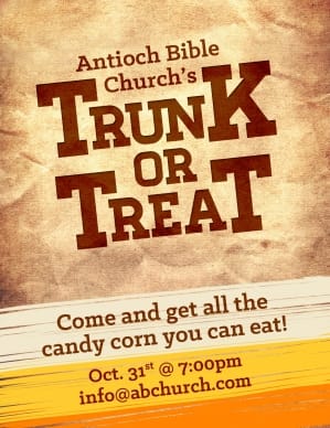 Church Fall Flyer for Trunk or Treat