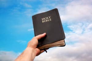 Bible in the Sky Christian Stock Photo