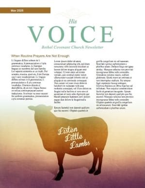 My Sheep Hear My Voice Religious Newsletter