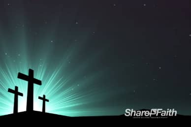 Abstract Cross Blue Green Worship Video Loop