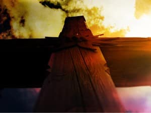 Cross Sky View Bold Christian Stock Photography