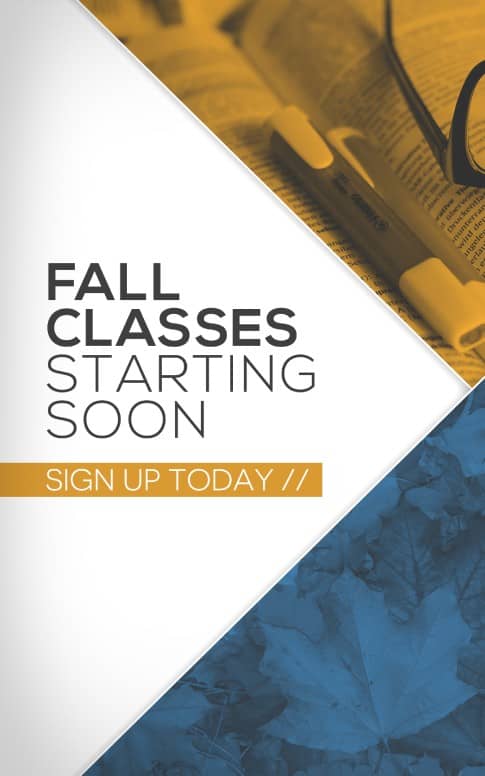 Fall Classes Starting Ministry Bulletin