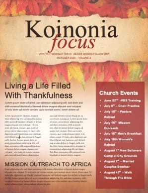 Come with Thanksgiving Christian Newsletter