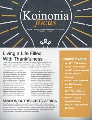 Shine Like Stars Church Newsletter