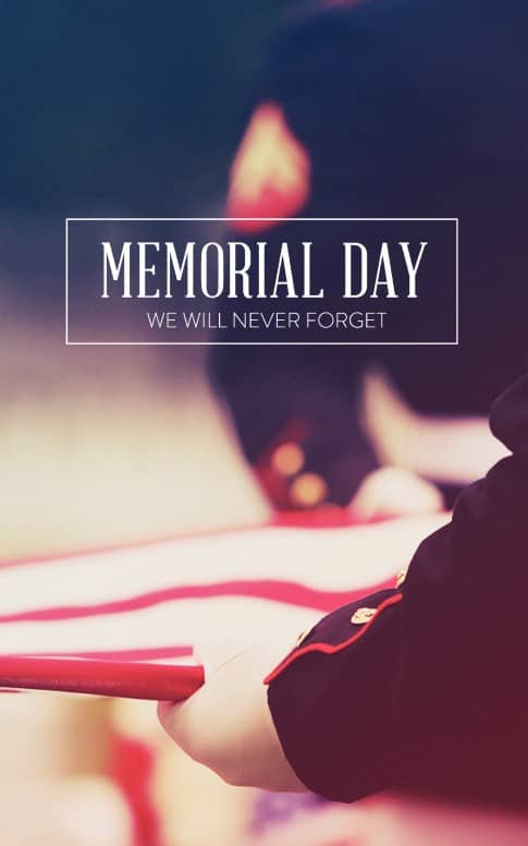 Memorial Day Never Forget Church Bulletin