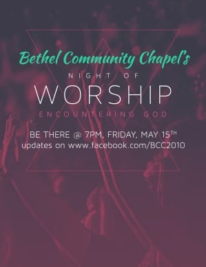 Night of Worship Church Flyer