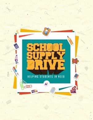 School Supply Drive Ministry Flyer