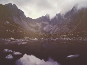 Misty Mountains and Lake Church Worship Background