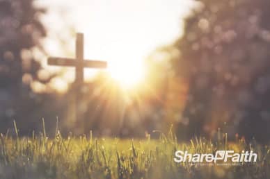 Cross in Grassy Field Worship Video Background