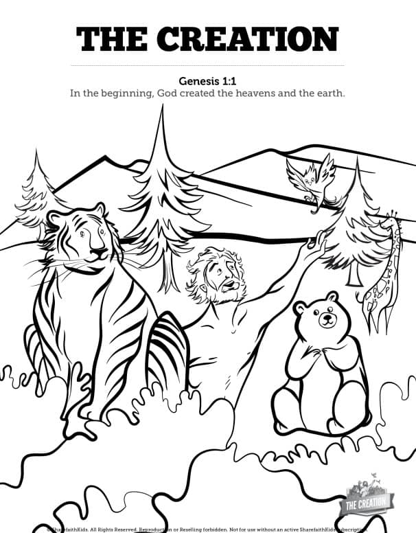 The Creation Story Sunday School Coloring Pages