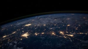 Light of the World from Space Christian Stock Photo