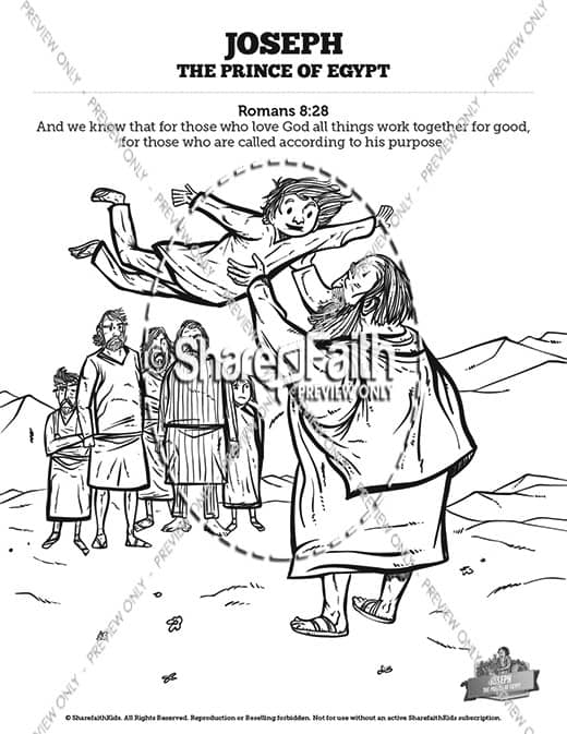 The Story Of Joseph the Prince of Egypt Sunday School Coloring Pages