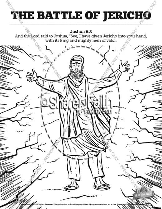 Walls of Jericho Sunday School Coloring Pages