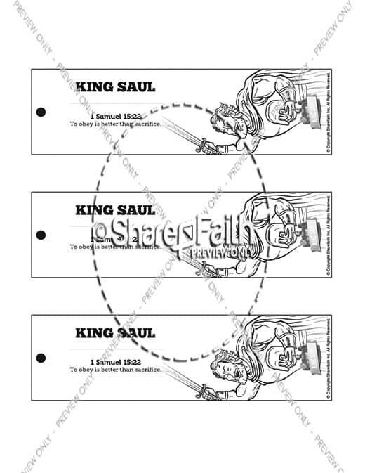 King Saul Bible Bookmarks