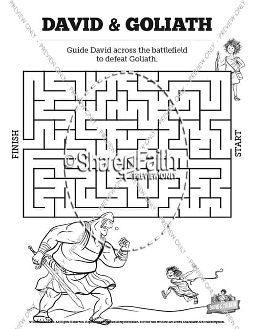David and Goliath Bible Mazes