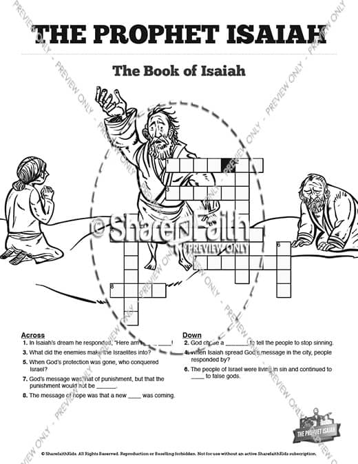 The Prophet Isaiah Sunday School Crossword Puzzles