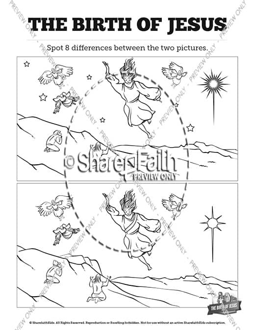 The Birth of Jesus Kids Spot The Difference