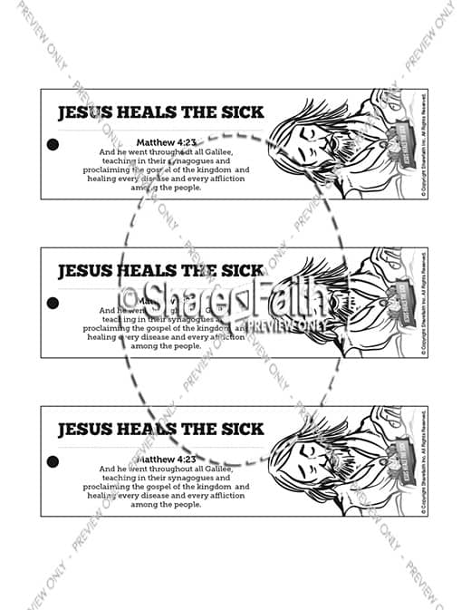 Jesus Heals The Sick Bible Bookmarks