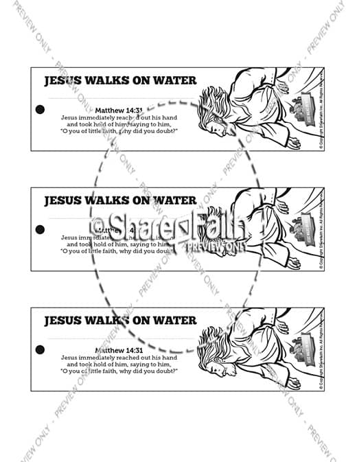 Jesus Walks On Water Bible Bookmarks