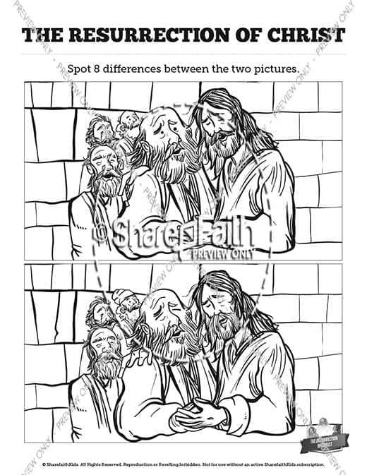 Jesus' Resurrection Kids Spot The Difference