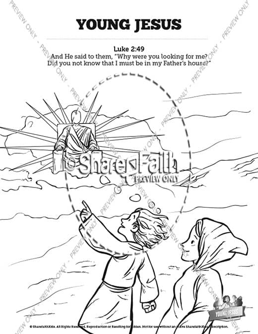 Jesus As A Child Sunday School Coloring Pages