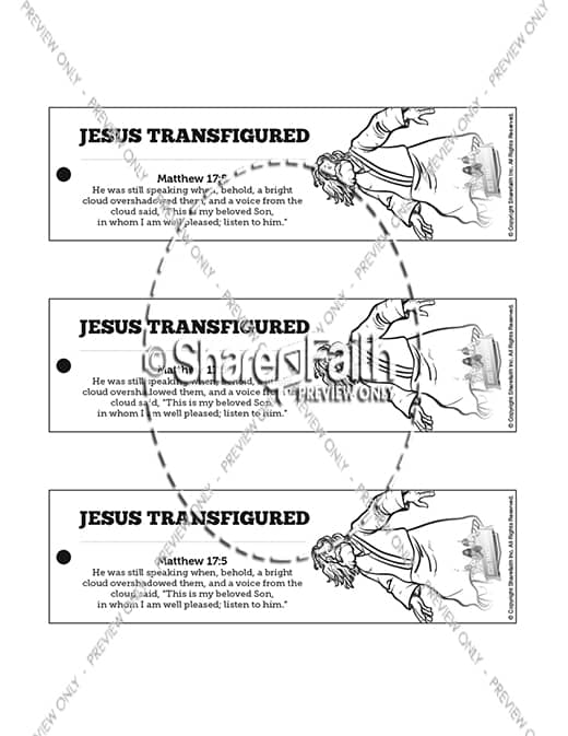 Matthew 17 The Transfiguration Bible Bookmarks