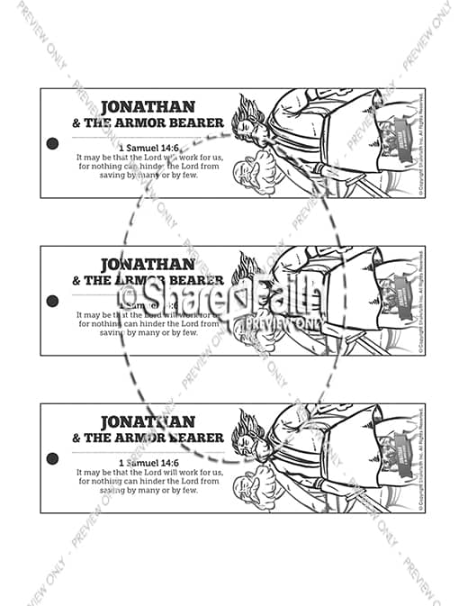 Jonathan And His Armor Bearer Bible Bookmarks
