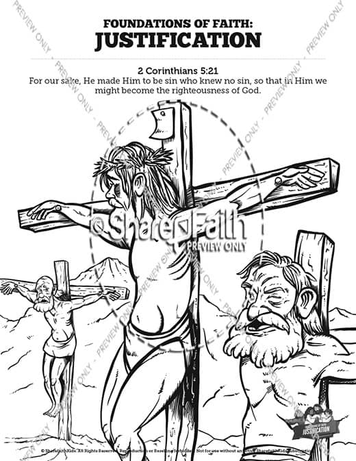 Romans 3 Justification Sunday School Coloring Pages