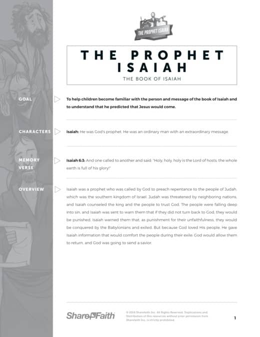 The Prophet Isaiah Sunday School Curriculum