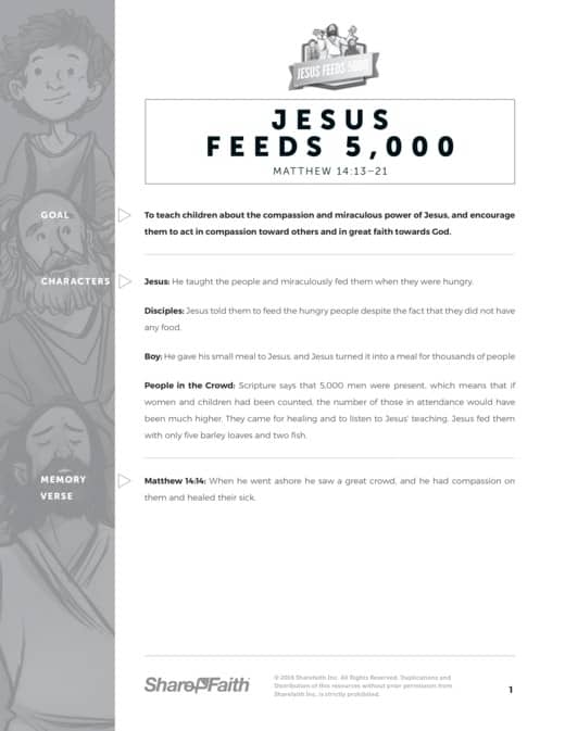 Matthew 14 Jesus Feeds 5000 Sunday School Curriculum