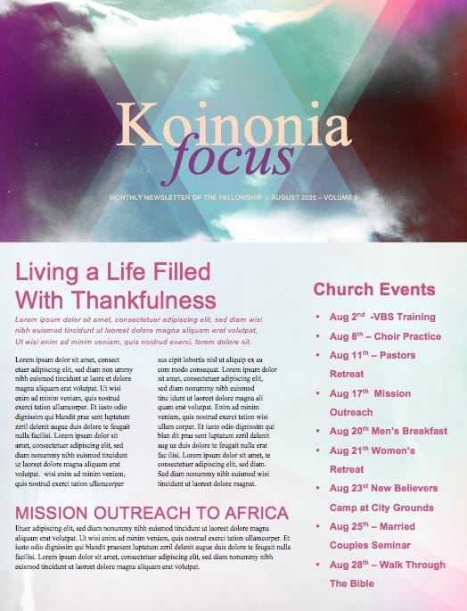 Worship Encounter Church Newsletter