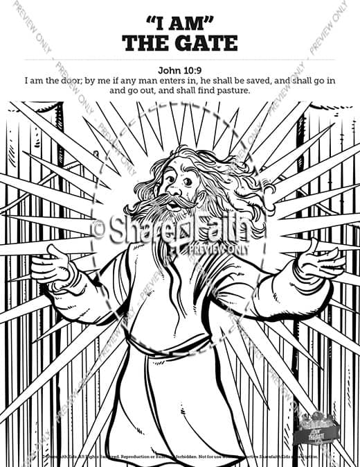John 10 I am the Door Sunday School Coloring Pages