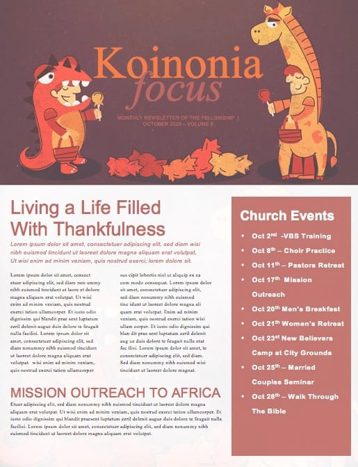 Trunk or Treat Harvest Festival Newsletter Template