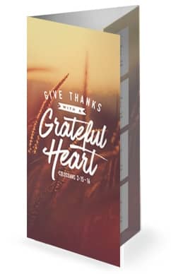Give Thanks With A Grateful Heart Church Trifold Bulletin