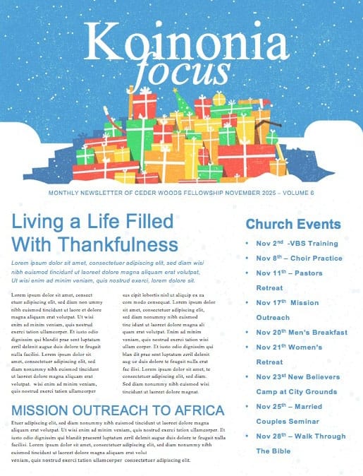 All I Want For Christmas Church Newsletter