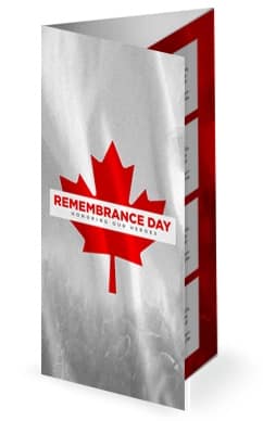 Remembrance Day Canada Flag Church Trifold Bulletin