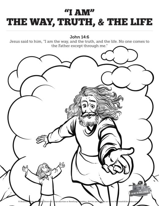 John 14 The Way the Truth and the Life Sunday School Coloring Pages