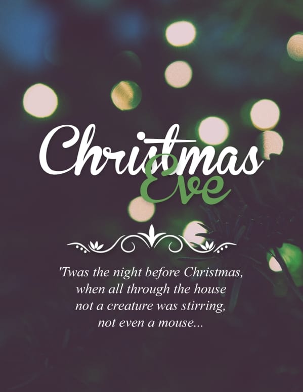 Christmas Tree Lights Church Flyer