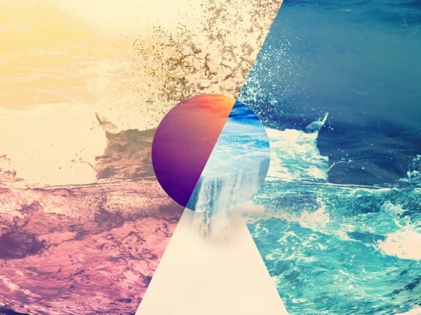 Crashing Waves Abstract Religious Background