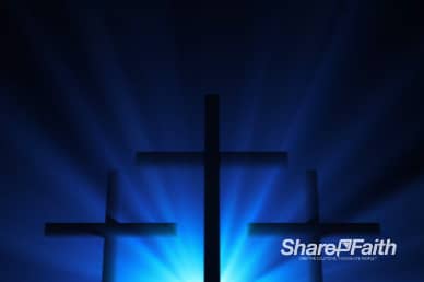 Three Crosses Silhouette Easter Worship Background Loop